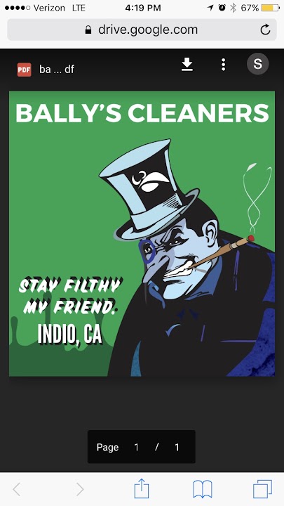 Bally's Cleaners storefront photo from Google