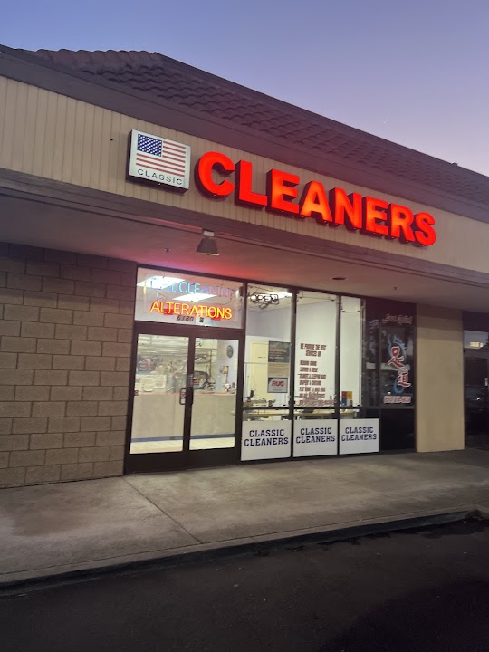 Dry cleaner (Kim's Classic) storefront photo from Google
