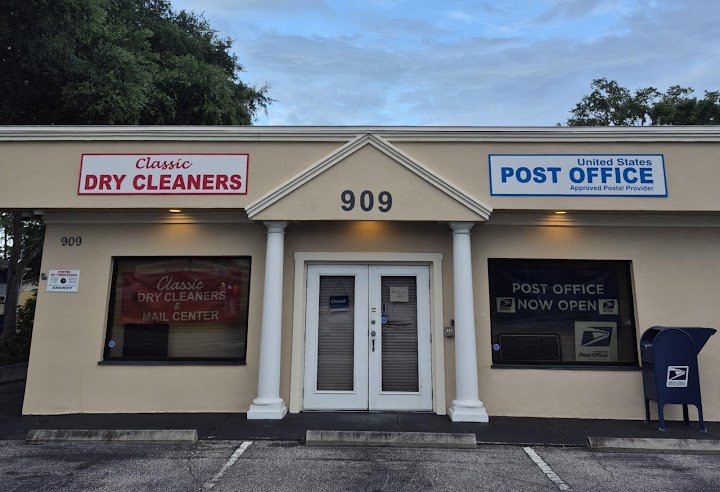 Classic Dry Cleaners & DeLand Mail Center USPS Post Office DeLand Florida storefront photo from Google