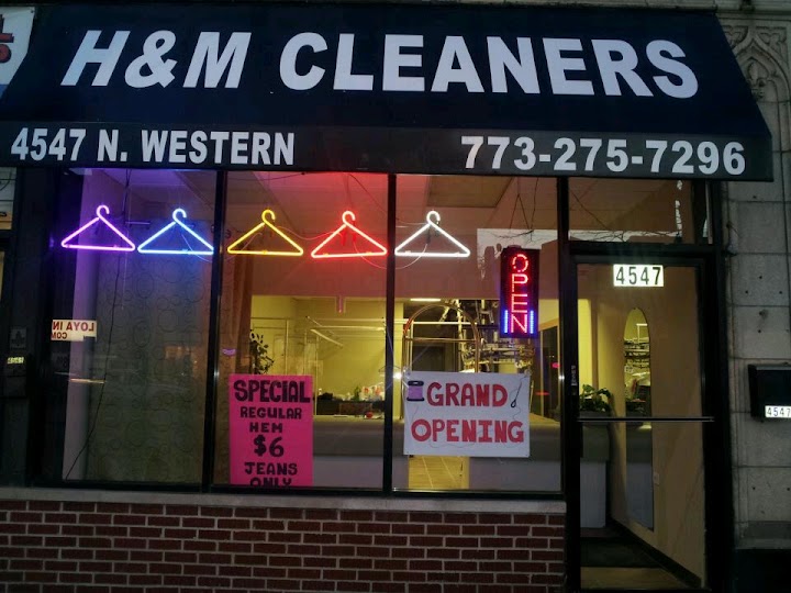H & M Cleaners storefront photo from Google