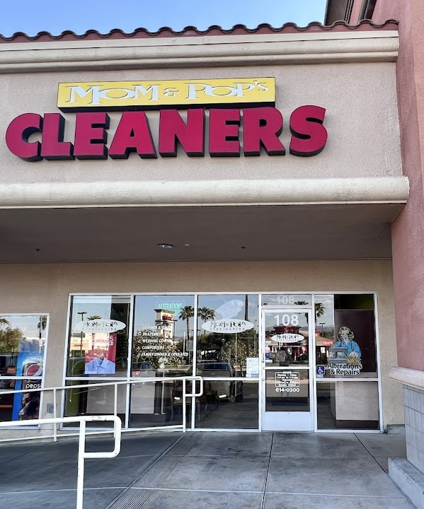 Mom & Pops Drycleaning storefront photo from Google