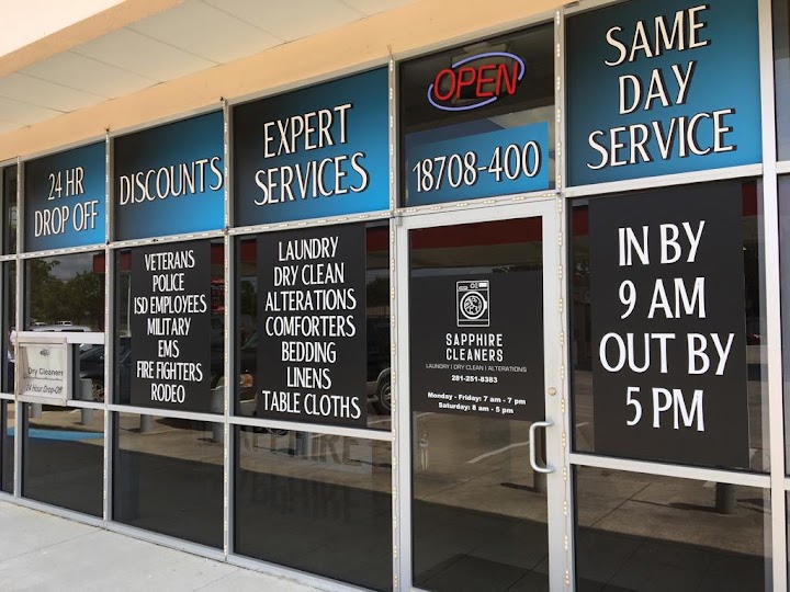 Sapphire Cleaners storefront photo from Google