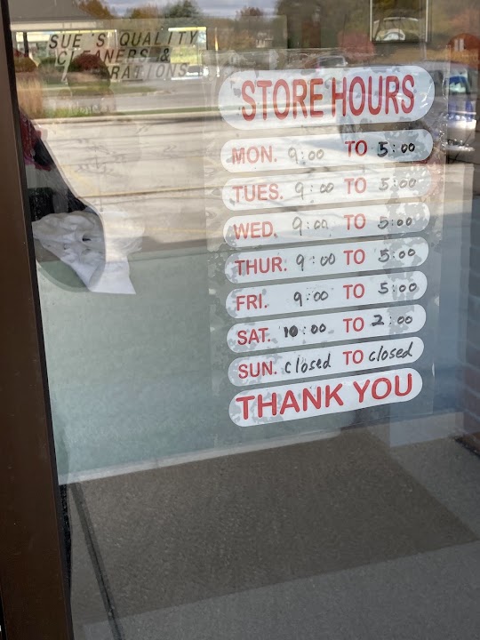 Sue's Quality Cleaners and Alterations storefront photo from Google
